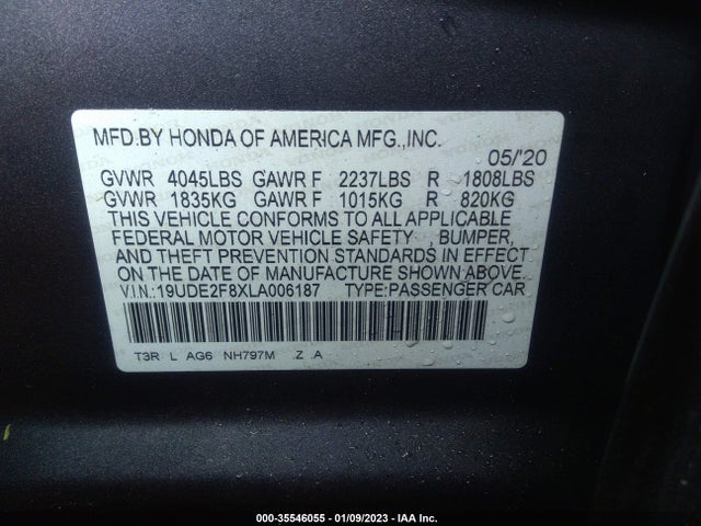 Acura Ilx Pkg 2020 19UDE2F8XLA006187 Image 9