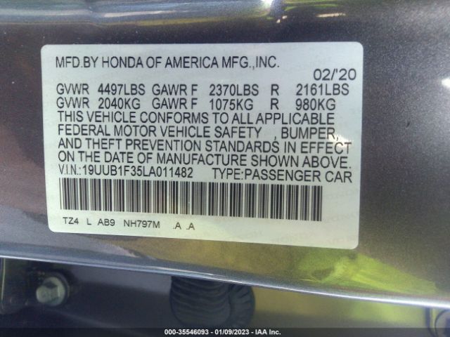 19UUB1F35LA011482 Acura TLX