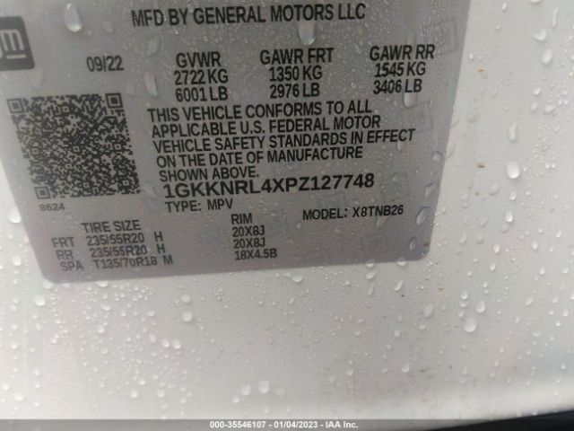 1GKKNRL4XPZ127748 GMC ACADIA SLE