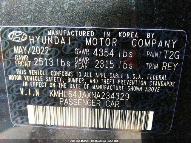 Hyundai SONATA SEL 2022 KMHL64JAXNA234329 Image 9