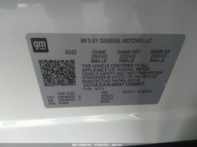 2022 Cadillac XT4, VIN: 1GYAZAR48NF108807