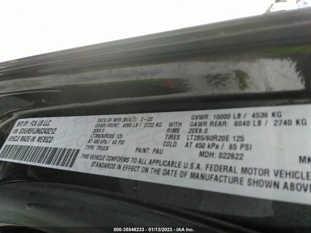 2022 Ram 2500, VIN: 3C6UR5FL0NG243212