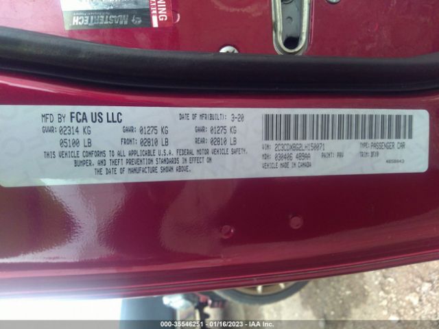 2C3CDXBG2LH150071 Dodge Charger Sxt