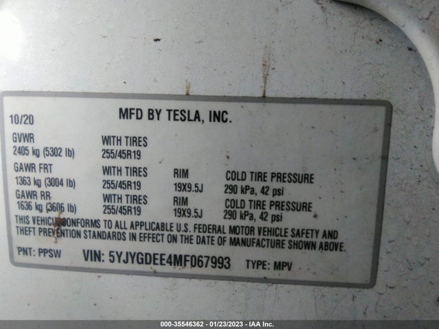 Tesla Model Y Long Range 2021 5YJYGDEE4MF067993 Image 10