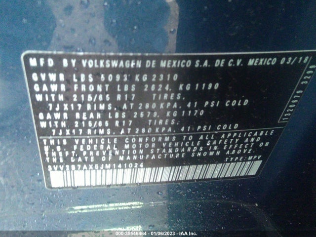 3VV2B7AX5JM141024 Volkswagen Tiguan Sel/se