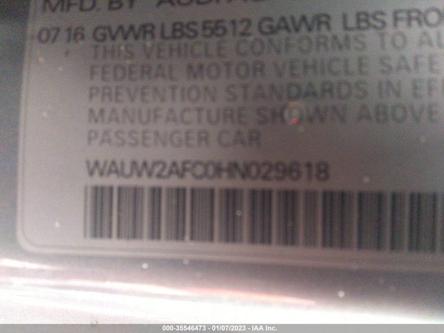 WAUW2AFC0HN029618 Audi A7 Premium Plus