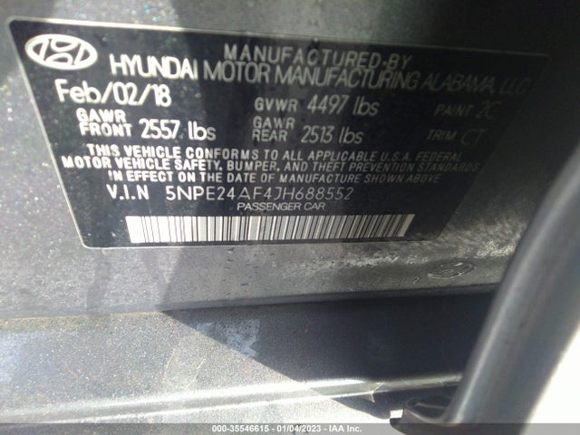 2018 Hyundai Sonata, VIN: 5NPE24AF4JH688552