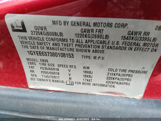 Cadillac SRX 2008 1GYEE637380108153 Image 10