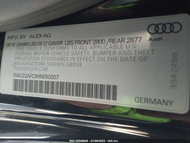 2017 Audi A7, VIN: WAU22AFC9HN050207