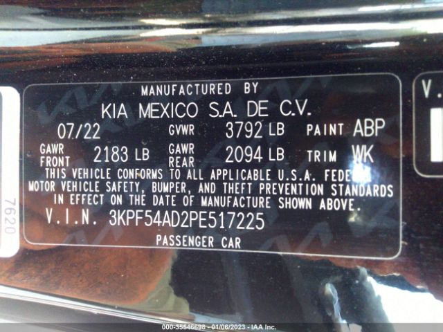3KPF54AD2PE517225 KIA Forte Gt-line