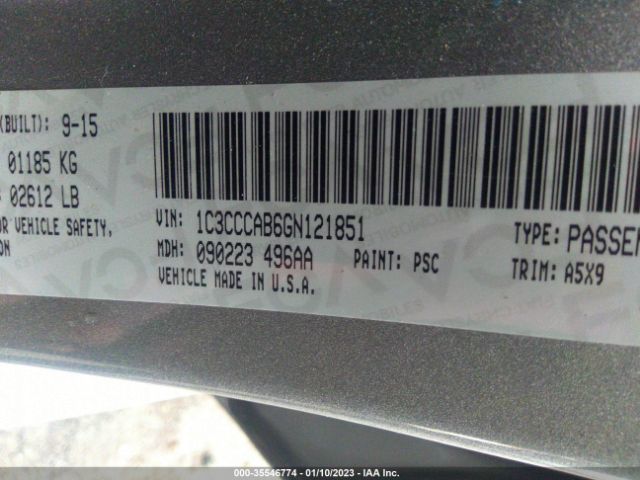 1C3CCCAB6GN121851 Chrysler 200 Limited