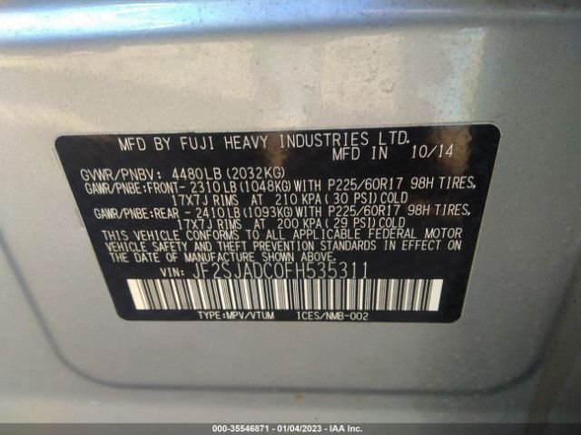 JF2SJADC0FH535311 Subaru Forester 2.5i Premium