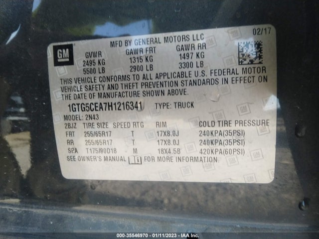 GMC Canyon 2wd Sle 2017 1GTG5CEA7H1216341 Image 9