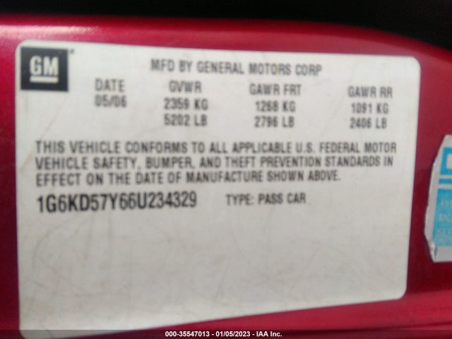 Cadillac DTS 2006 1G6KD57Y66U234329 Image 10