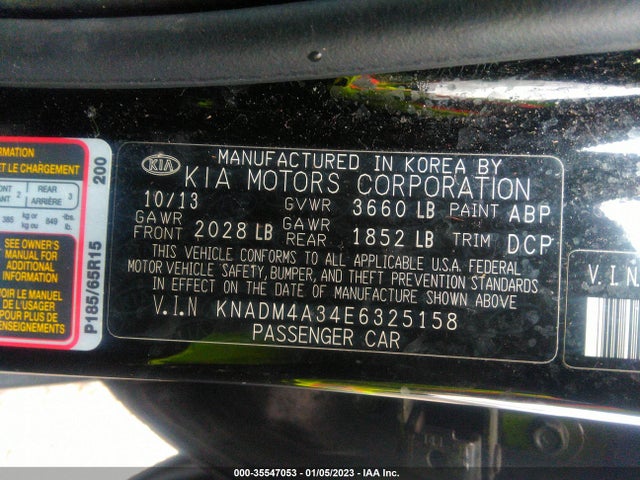 2014 KIA RIO LX VIN: KNADM4A34E6325158