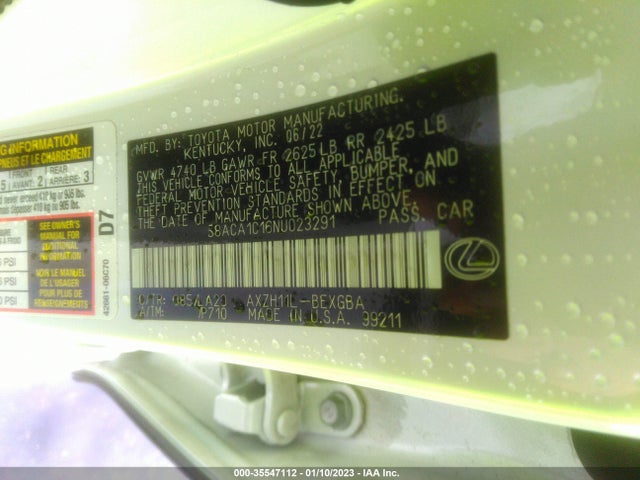 2022 Lexus ES, VIN: 58ACA1C16NU023291