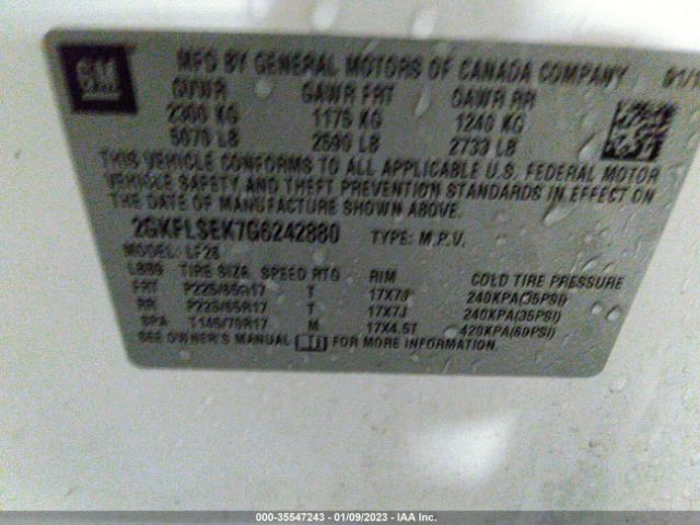 2GKFLSEK7G6242880 GMC Terrain Sle