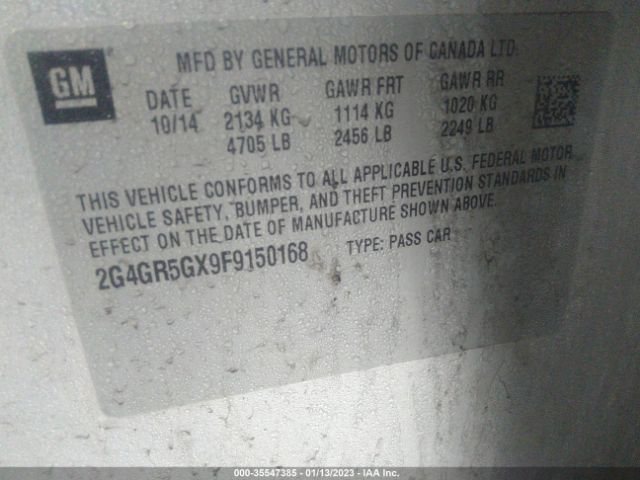 2G4GR5GX9F9150168 Buick Regal Premium Ii