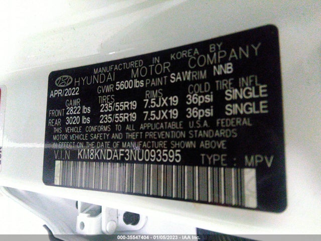 2022 Hyundai Ioniq 5, VIN: KM8KNDAF3NU093595