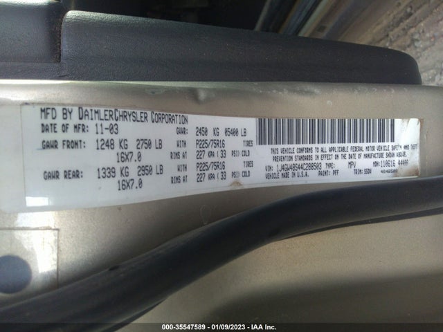 Jeep Grand Cherokee Laredo 2004 1J4GW48S44C288503 Image 9