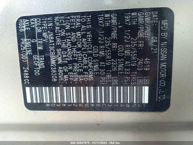 2021 Nissan Rogue, VIN: JN8AT3CB8MW238308