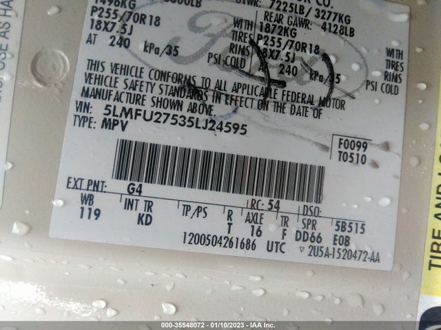 Lincoln Navigator 2005 5LMFU27535LJ24595 Image 10