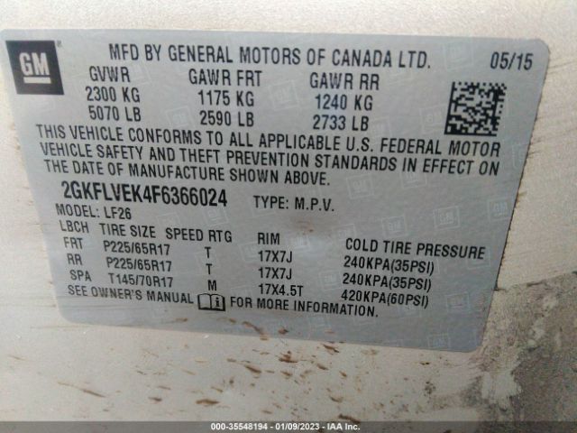2GKFLVEK4F6366024 GMC Terrain Sle