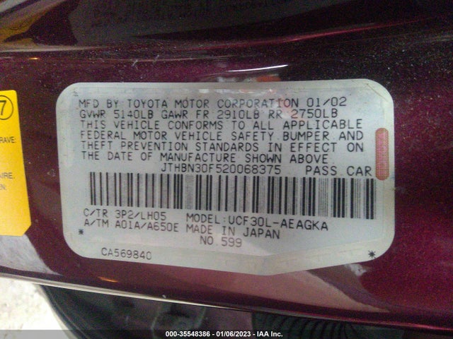 Lexus LS 430 2002 JTHBN30F520068375 Image 10