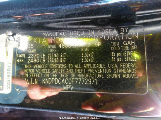 KNDPBCAC0F7772971 KIA Sportage Lx
