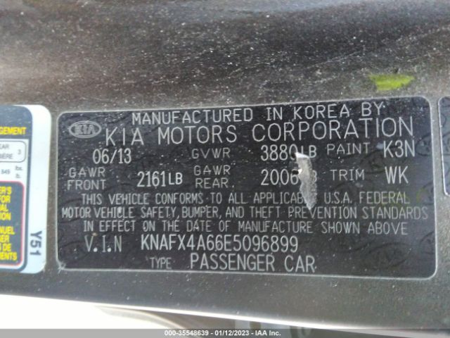 KNAFX4A66E5096899 KIA FORTE LX
