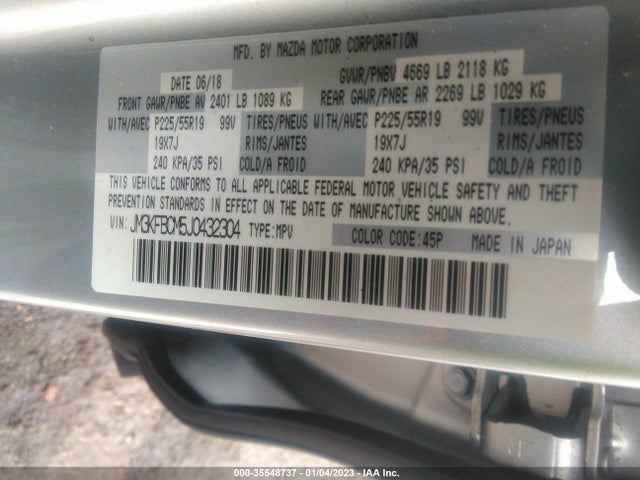 2018 Mazda CX-5, VIN: JM3KFBCM5J0432304