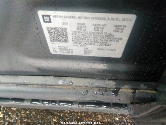 2020 Chevrolet Trax, VIN: 3GNCJKSB3LL227637