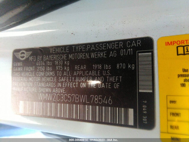 WMWZC3C57BWL78546 Mini COOPER COUNTRYMAN