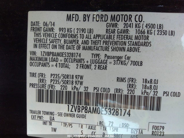 Ford Mustang V6 2014 1ZVBP8AM0E5328174 Image 10