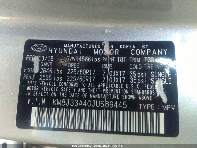 Hyundai TUCSON SEL 2018 KM8J33A40JU689445 Image 9