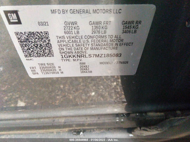GMC ACADIA SLE 2021 1GKKNRLS7MZ185083 Image 9
