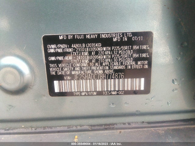 Subaru Forester 2.5x Premium 2011 JF2SHADC7BH774876 Image 11