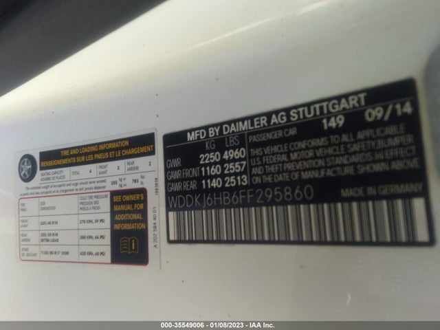 2015 Mercedes-Benz E-Class, VIN: WDDKJ6HB6FF295860