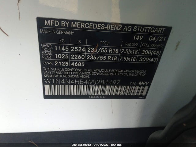 2021 Mercedes-Benz GLA-Class, VIN: W1N4N4HB4MJ284497