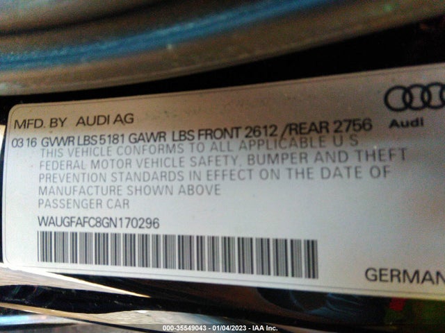 Audi A6 2.0t Premium Plus 2016 WAUGFAFC8GN170296 Image 14