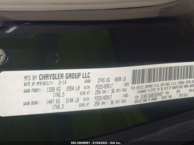 2C4RC1BG0ER324027 Chrysler Town & Country Touring