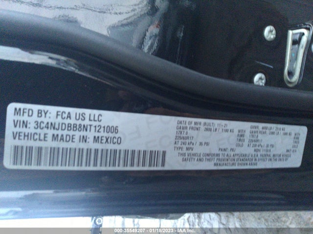 2022 Jeep Compass, VIN: 3C4NJDBB8NT121006