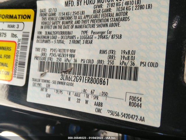 2014 Lincoln MKZ, VIN: 3LN6L2G91ER800861