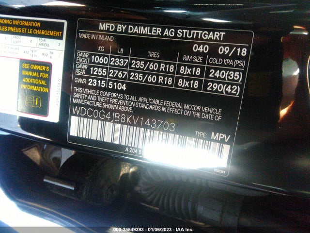 WDC0G4JB8KV143703 Mercedes-Benz Glc Glc 300