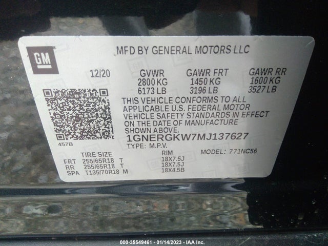 Chevrolet Traverse 2021 1GNERGKW7MJ137627 Image 10