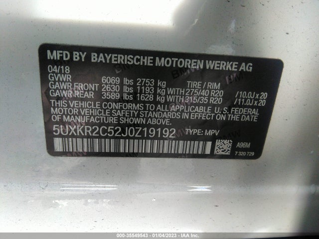 BMW X5 Sdrive35i 2018 5UXKR2C52J0Z19192 Image 10