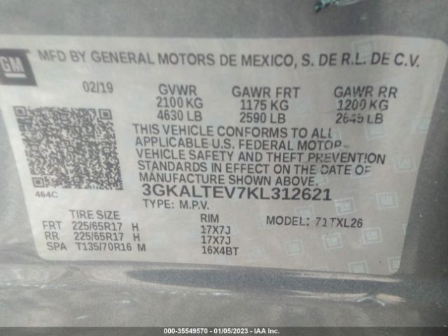 3GKALTEV7KL312621 GMC Terrain Sle