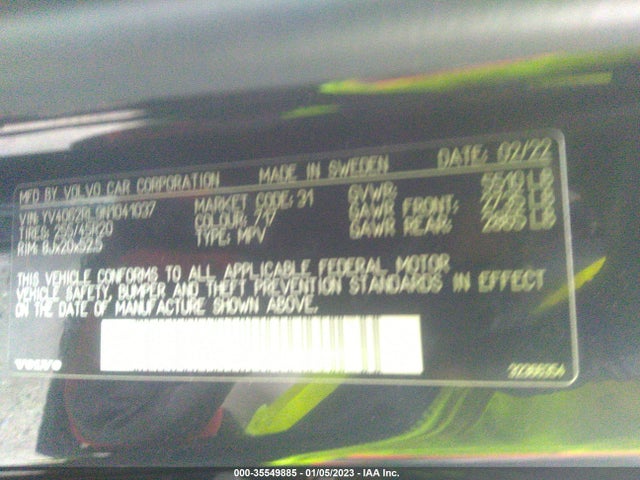 Volvo XC60 2022 YV4062RL9N1041037 Image 10