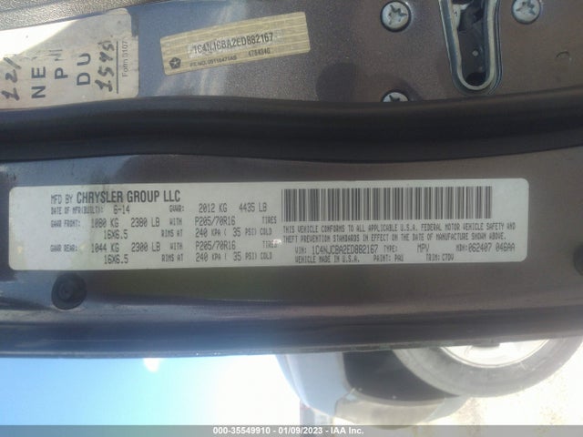 2014 JEEP COMPASS SPORT VIN: 1C4NJCBA2ED882167
