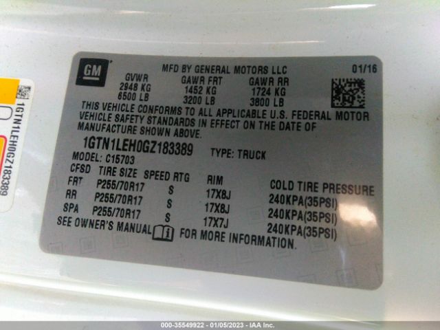 1GTN1LEH0GZ183389 GMC SIERRA 1500